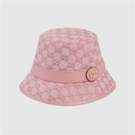 pink gucci cap|gucci canvas bucket hat pink.